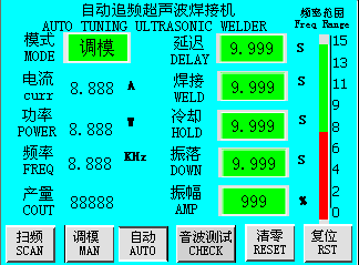 超聲波焊接機主顯示窗口功能說明